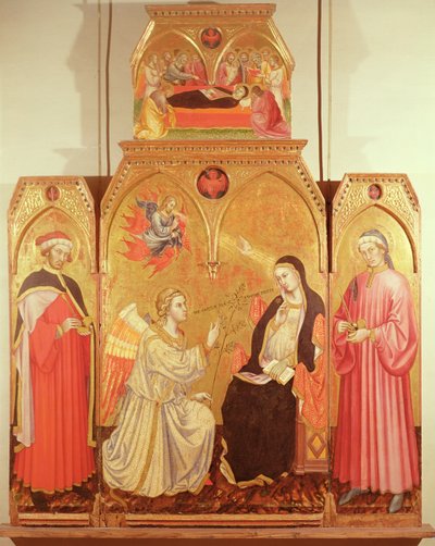 Die Verkündigung mit St. Cosmas und St. Damian, 1409 von Taddeo di Bartolo